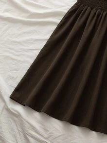SHEIN VCAY 大尺碼度假露肩豹紋洋裝 - 咖啡棕 - 查看 3