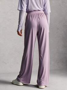 Activina Women's Solid Color Pleated Casual Versatile Daily Travel Sports Long Pants - Mauve Purple - View 3