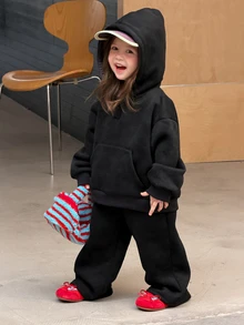 Dazy Kids Infant (Girl) Hooded Gradient Long Sleeve Sweatshirt Set Fall - Grey - View 5