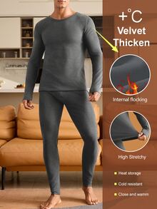 Manfinity Underwear&Sleepwear Basics Fashionable Men's 2-Piece Set - Grey - View 3