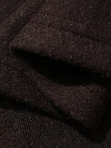 DAZY Dark Brown Hooded Drawstring Long Sleeve Patchwork Loose Fit Casual Mid-Length Dress, Versatile For Autumn/Winter - Brown - View 9
