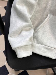 SHEIN Sparklyn 青少年女孩純色蝴蝶結裝飾袖子抓絨內裡運動衫外套 返校風格 - 彩色 - 查看 6