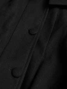 Sunspun Napoleon Style Plus Size Women Solid Color Long Sleeve Overcoat - Dark Grey - View 4