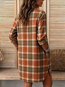 Holdful Holdful Women's Plaid Single-Breasted Casual Loose Fit Shirt - White - View 2