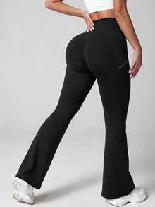 SHEIN Unity Women's High Waist Casual Daily Travel Sports Tight Leggings - Black - View 2