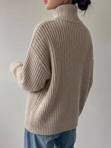 DAZY Women's Solid Color Zipper Casual Versatile Daily Wear Cardigan - Apricot - View 6