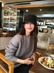 DAZY Women's Round Neck Polka Dot Korean Style Long Sleeve Mesh Knit Sweater, Autumn/Winter - Grey - View 6