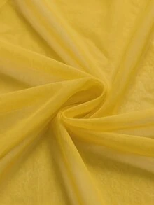 ROMWE Grunge Punk Vintage Sexy Street Slogan Yellow Sheer Mesh Tank Top For Women - Yellow - View 4