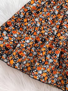 SHEIN 女嬰女童花卉可愛洋裝，春夏秋冬度假風女童洋裝 - 棕色 - 查看 7