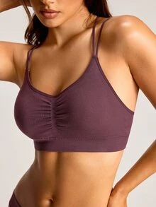 Barelissa 1pc Backless Cross Strap Bra - Purple - View 4