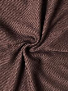 Elaquor Plus Size Women's Side Stripe Zipper Design Sweatshirt And Wide Leg Pants Casual 2 Pieces Set - Coffee Brown - View 7