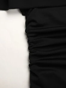 SHEIN 青少年女孩派對穿著黑色優雅百搭修身洋裝，適合秋季穿著，秋季穿搭，派對，返校 - 黑色 - 查看 8
