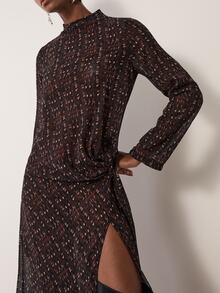MERLEAU Women's Modern Print Semi-Sheer Dress - Multicolor - View 8