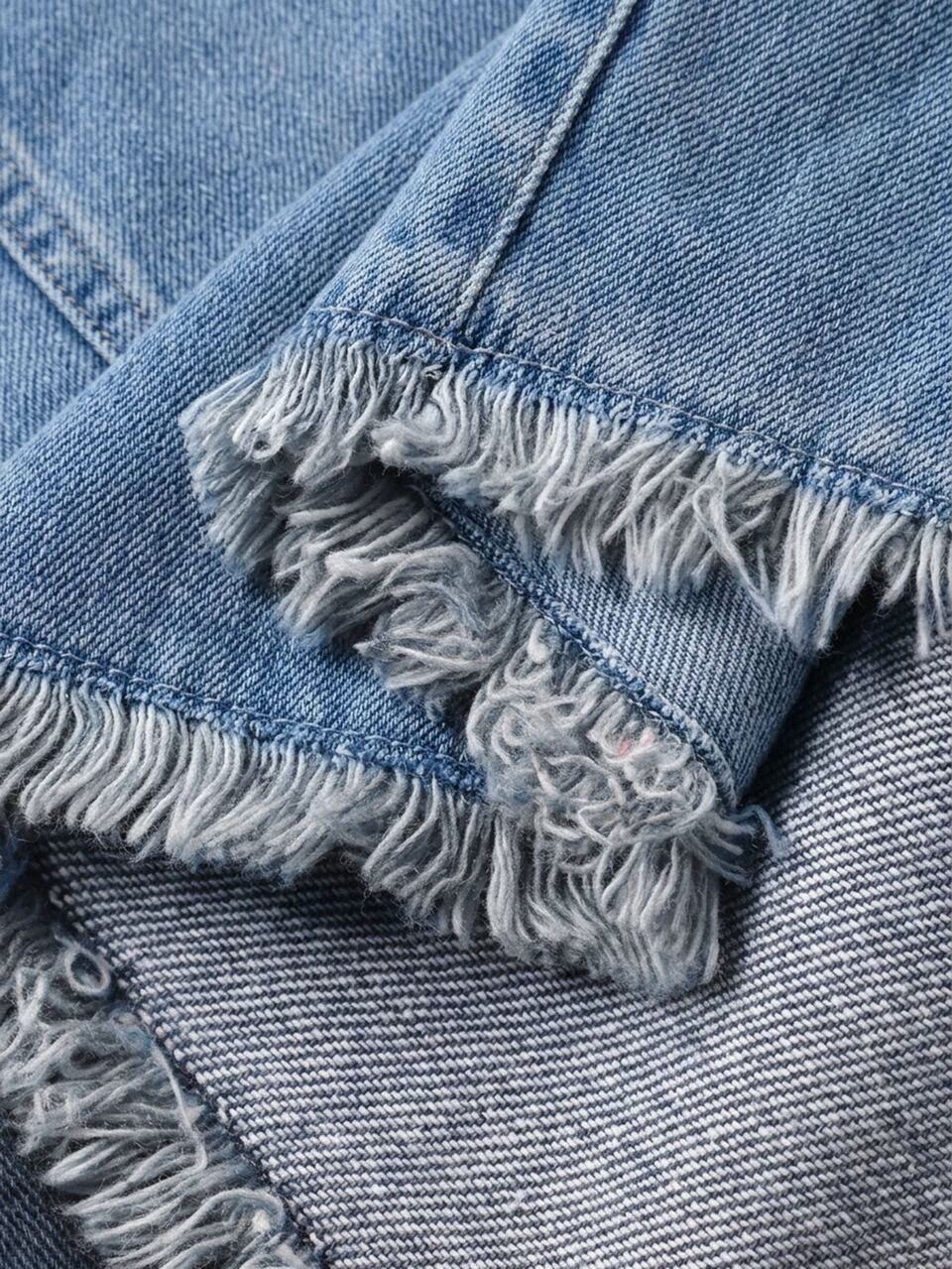 Spring/Summer Women's Casual Solid Color Raw Hem Mermaid Denim Skirt
