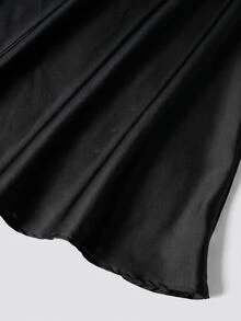 SHEIN CURVE+ 大尺碼女款純色優雅裙，適合通勤，2026秋冬 22W - 黑色 - 查看 6