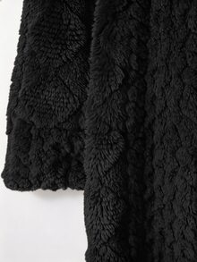 SHEIN Clasi 大尺碼女款純色長袖連帽開襟外套，秋冬款 - 黑色 - 查看 12