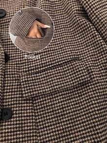 Auvina Plus Size Women's Plaid Casual Commute Travel Long Sleeve Blazer Suit Set - Multicolor - View 6