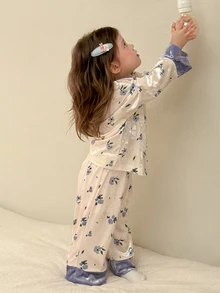 Dazy Kids Infant (Girl) Collared Long Sleeve Top & Long Pants 2 Pieces Set Loungewear - White - View 10