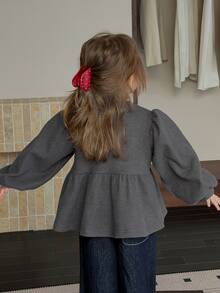 Dazy Kids Sweatshirt Lengan Panjang Leher Bulat untuk Bayi/Balita (Perempuan) Musim Gugur/Dingin - Grey - View 2