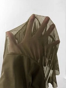 Coolane 女款大尺碼純色荷葉邊裙擺春夏/秋季裙 - 軍綠色 - 查看 6