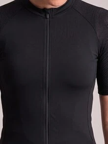 SHEIN Cheerettes 女款純色休閒日常騎行短袖上衣 - 黑色 - 查看 2