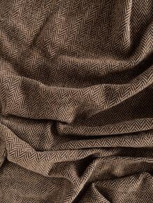 Écloséra Vintage French Elegant Beige Herringbone Tweed Short Jacket, Collarless Round Neck Design, Placket Cuffs Office Everyday Jeans Autumn - Brown - View 6
