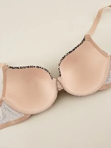 Bralution 2pcs Leopard Print Underwire Push-Up Bra With Rhinestone Straps, Sexy Elegant Supportive Comfortable Daily Plus Size Bra & Wireless Bra - Multicolor - View 6