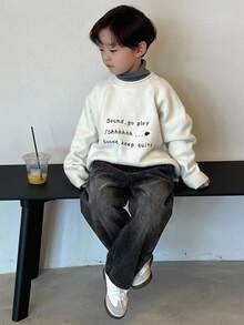 Dazy Kids 小男孩時尚口袋牛仔褲，適合週末外出，秋季百搭 - 黑色 - 查看 7