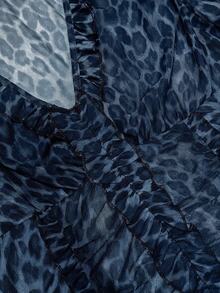 LUMIGAL Women's V-Neck Leopard Print Sheer Casual Top - Blue - View 6