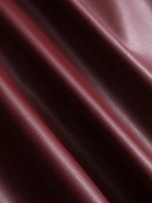 SHEIN Franclia 時尚開學季酒紅色女款短褲，通勤春夏秋冬穿搭，度假穿著，女款PU短褲 - 酒紅色 - 查看 7