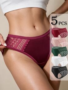 SHEIN Velisys Women's Lace Sexy Daily Sports Triangle Panties - Multicolor - View 4
