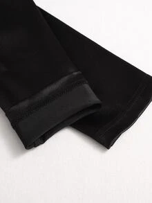 SHEIN Elegant Asymmetrical Hem Lace Trim Patchwork Casual Vacation Date Party Daily Wear Women's Outing Top - Black - View 4