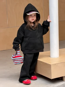 Dazy Kids Infant (Girl) Hooded Gradient Long Sleeve Sweatshirt Set Fall - Grey - View 4