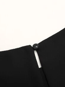 SHEIN 青少年女孩派對穿著黑色優雅百搭修身洋裝，適合秋季穿著，秋季穿搭，派對，返校 - 黑色 - 查看 6