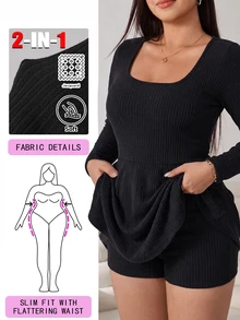 Solflare Plus Size Women Solid Color Casual Daily Wear Jumpsuit - Brown - View 1