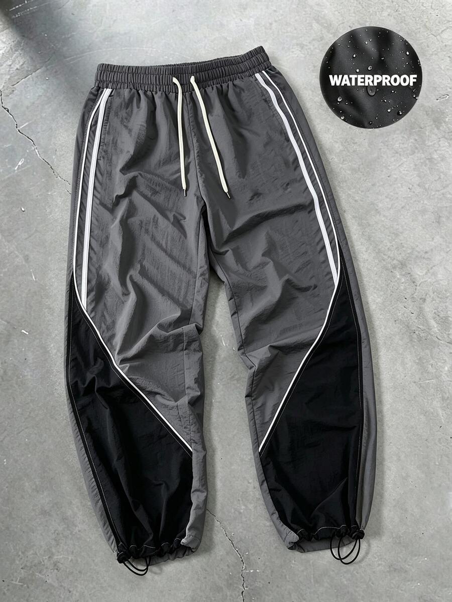 Sport MetroGents Men's Colorblock Patchwork Sports Long Pants - Dark Grey - View 1