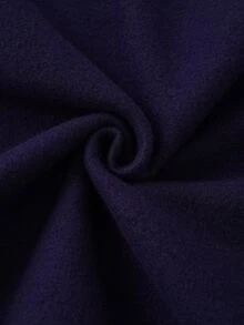 SHEIN LUNE 女款素色刺繡蝴蝶結圖案圓領長袖寬鬆套頭運動衫，基礎款秋冬款 - 藏蓝色 - 查看 4