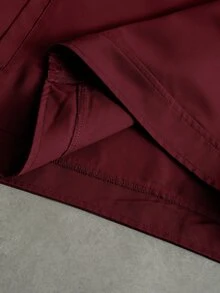Manfinity LEGND 男士對比色翻領長袖拉鍊夾克 - 紅色 - 查看 3