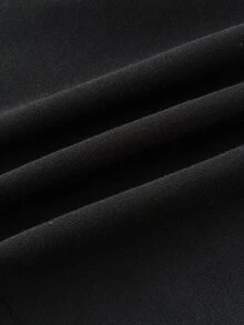 SHEIN 青少年女孩黑色露肩修身水鑽蜘蛛圖案休閒長袖基礎內搭T恤，復古龐克Y2K哥德風 - 黑色 - 查看 5
