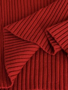 Maweii Plus Size Women's Bodycon Loose Slimming Deep V-Neck Knit Dress, Suitable For Autumn/Winter Innerwear And Outerwear - Red - View 8