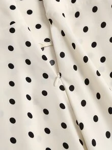Sweetra Rok Wanita Ukuran Besar Motif Polkadot Kasual Serbaguna untuk Pemakaian Sehari-hari - Aprikot - View 4