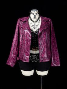 Sunspun Plus Size Women's Autumn/Winter Long Sleeve PU Snake Print Jacket, Motorcycle Style - Multicolor - View 5
