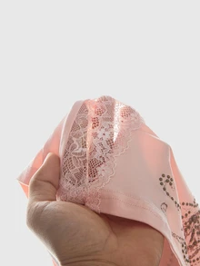 ROMWE Grunge Punk Women's Gray Pink Eyelet Rhinestone Bronze Lace Sexy Streetwear Tank Top - Baby Pink - View 7