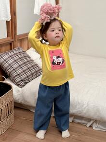 Dazy Kids Infant (Girl) Round Neck Short Sleeve T-Shirt And Long Pants 2 Pieces Set Loungewear - Blue - View 7
