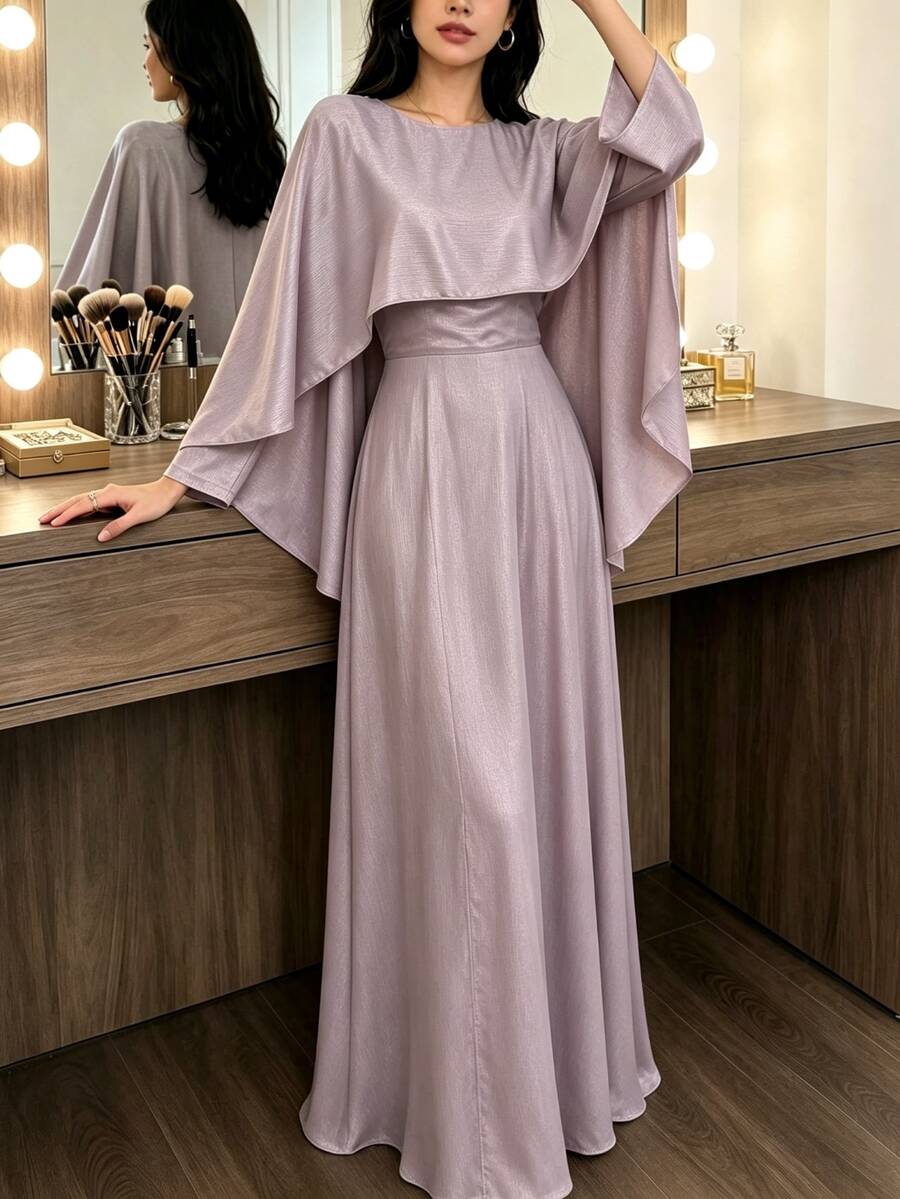 Yasmyna Women's Long Slim Fit Comfortable Design Fashion Elegant Dress - Dusty Pink - View 1