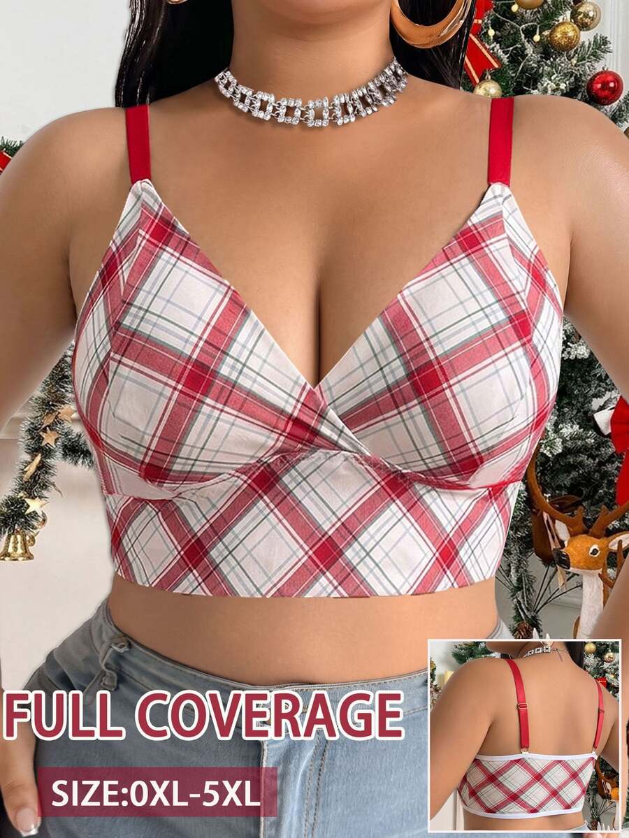 SHEIN Halloween Plus Size Wireless Bra, 1pc Party Rave White Autumn Sexy - Multicolor - View 1