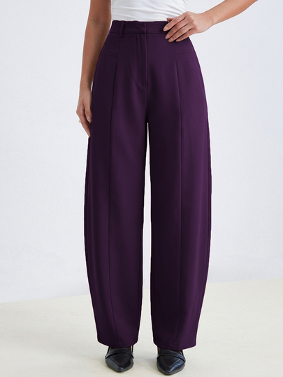 Aveloria Modichic Black High-Waisted Loose Curved Leg Trousers, Exquisite Tailoring Craftsmanship, Modern Minimalist Style, Suitable For Workplace, Business And Casual Occasions, Classic Straight-Leg Cut, Side Pocket Design, Crisp Texture, Made Of High-Quality Polyester Blend Or Wool Fabric, Excellent Drape And Comfort, Popular Keywords: High-Waisted Trousers, Loose Fit, Straight-Leg Pants, Workplace Attire, Black Dress Pants, Business Casual Pants, All-Season Pants, Modern Minimalist Style, Office Essential. Simple High-Waisted Long Pants, Clean Cut, Creating A Premium Look
