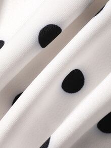 FRIFUL Women's French Polka Dot Print Bandeau Dress With Long Sleeve Cardigan 2 Pieces Set Fall - Black - View 5