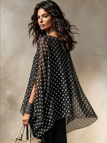 SHEIN New Women's Color Block Patchwork Versatile Slimming Blouse Shirt - Black and White - View 5