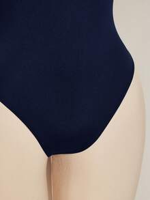 SHEIN ICON 女款大尺碼鏤空休閒日常穿著連身衣 - 藏蓝色 - 查看 8